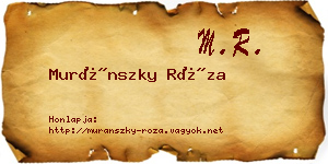 Muránszky Róza névjegykártya